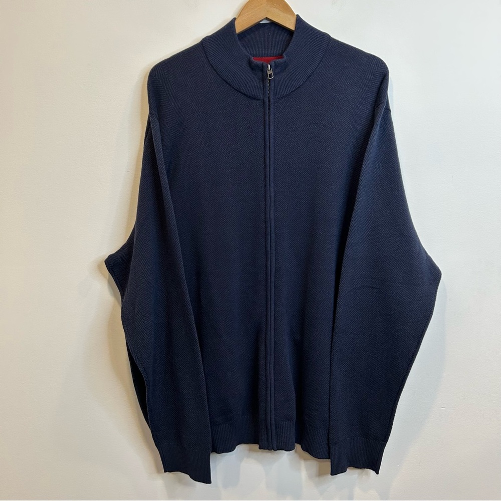 Daniel Hechter Paris Men's Navy Blue Full Zip Sweater